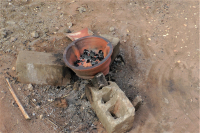 Fertiger Topf als Feuerstelle